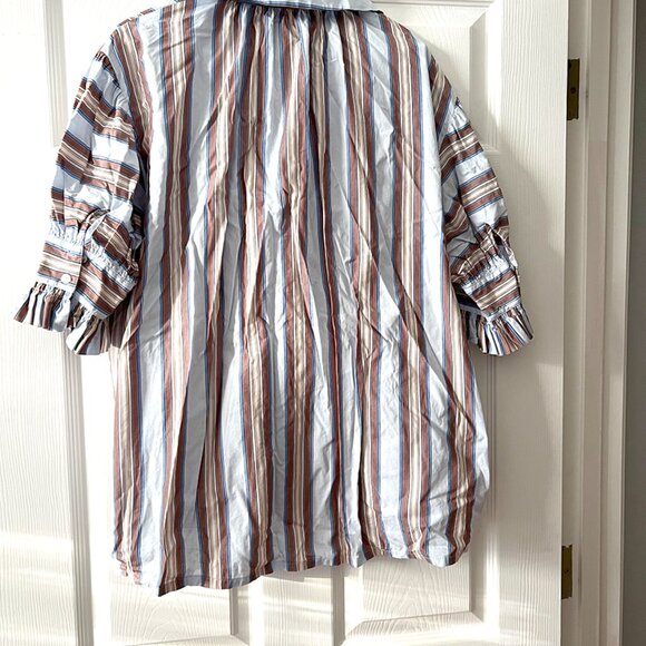 Tory Burch Ruffle Puff Sleeve Shirt - Size M - Picture 5 of 5